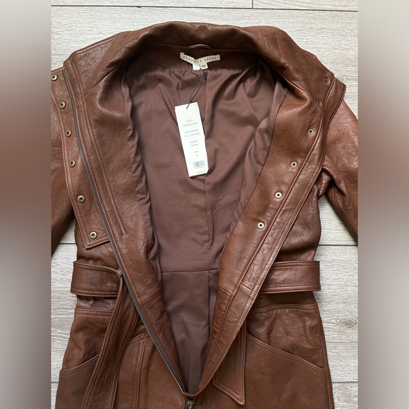 Brown leather jumpsuit Veronica Beard - Picture 14 of 14